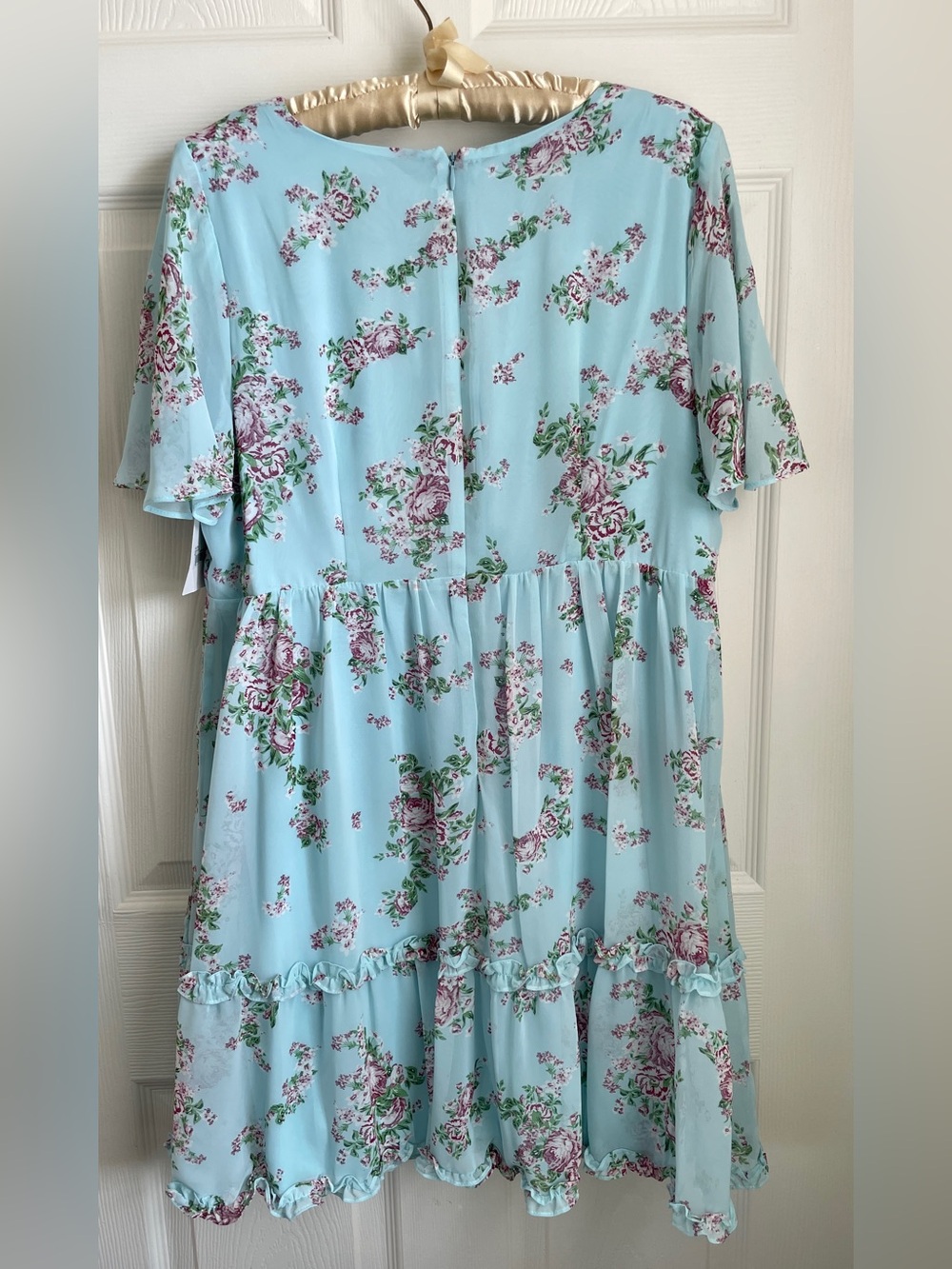 NWT Sage Collective Blue Floral Flutter Sleeve Dress 12 - Picture 3 of 12